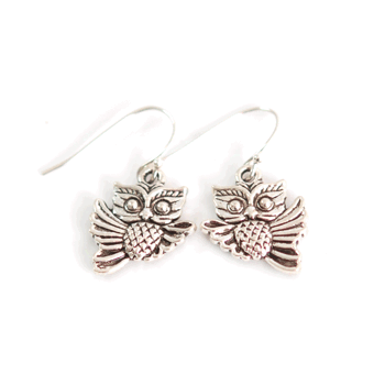 Earrings Owl 6 (silver)
