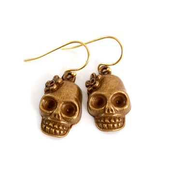 Earrings Skull Bow (gold)