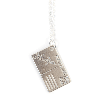 Halsband Postcard I Love You (silver)