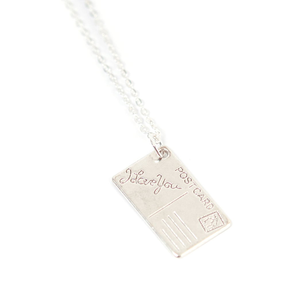 Halsband Postcard I Love You (silver) - 2