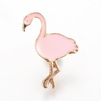 Brosch pin flamingo ljusrosa
