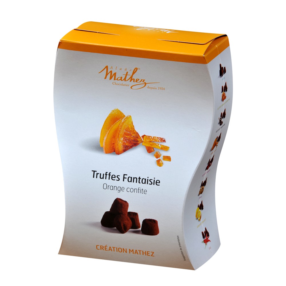 Mathez- Tryfflar med kanderad apelsin 250g