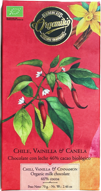 Chocolate Organiko - Chili, vanilj & kanel (46%)