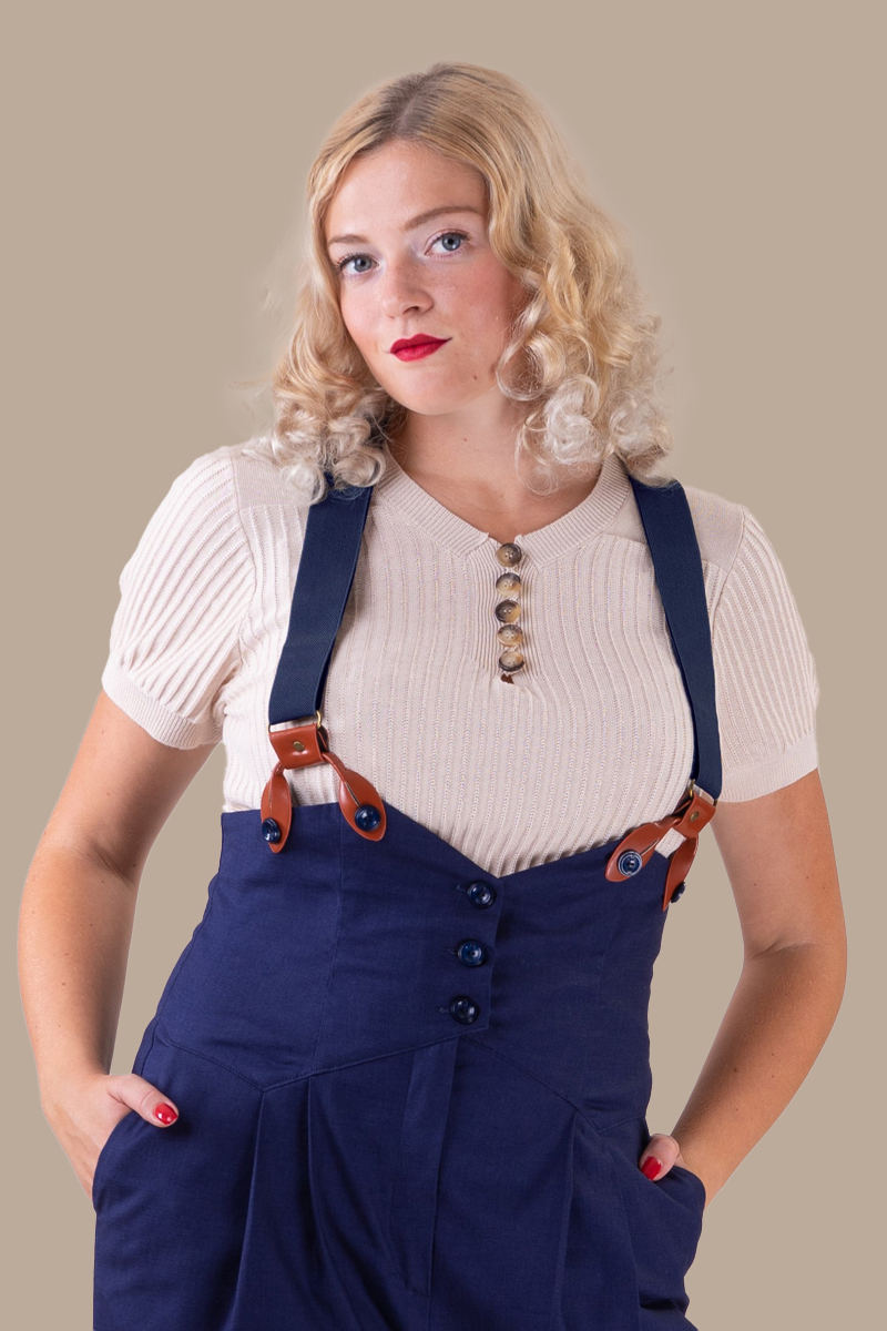 Fin & Vince high quality Navy Suspenders