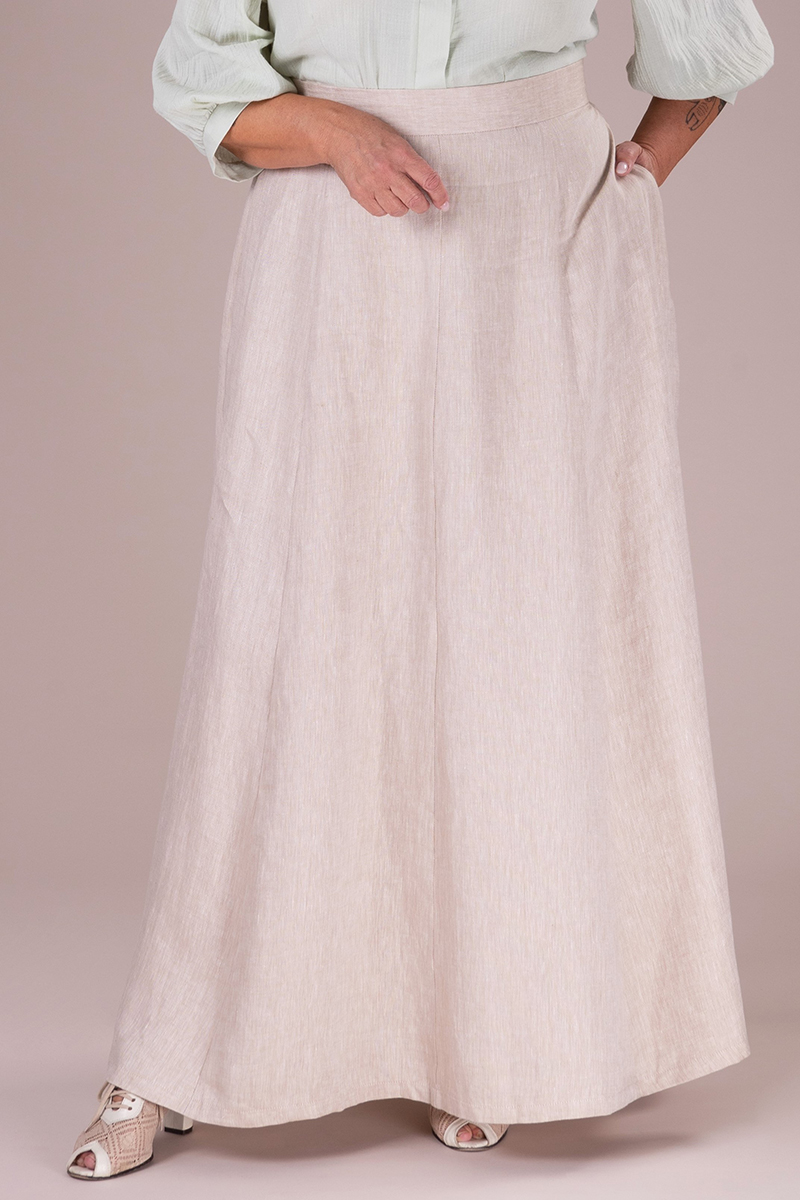 Pleated maxi 2024 skirt cream