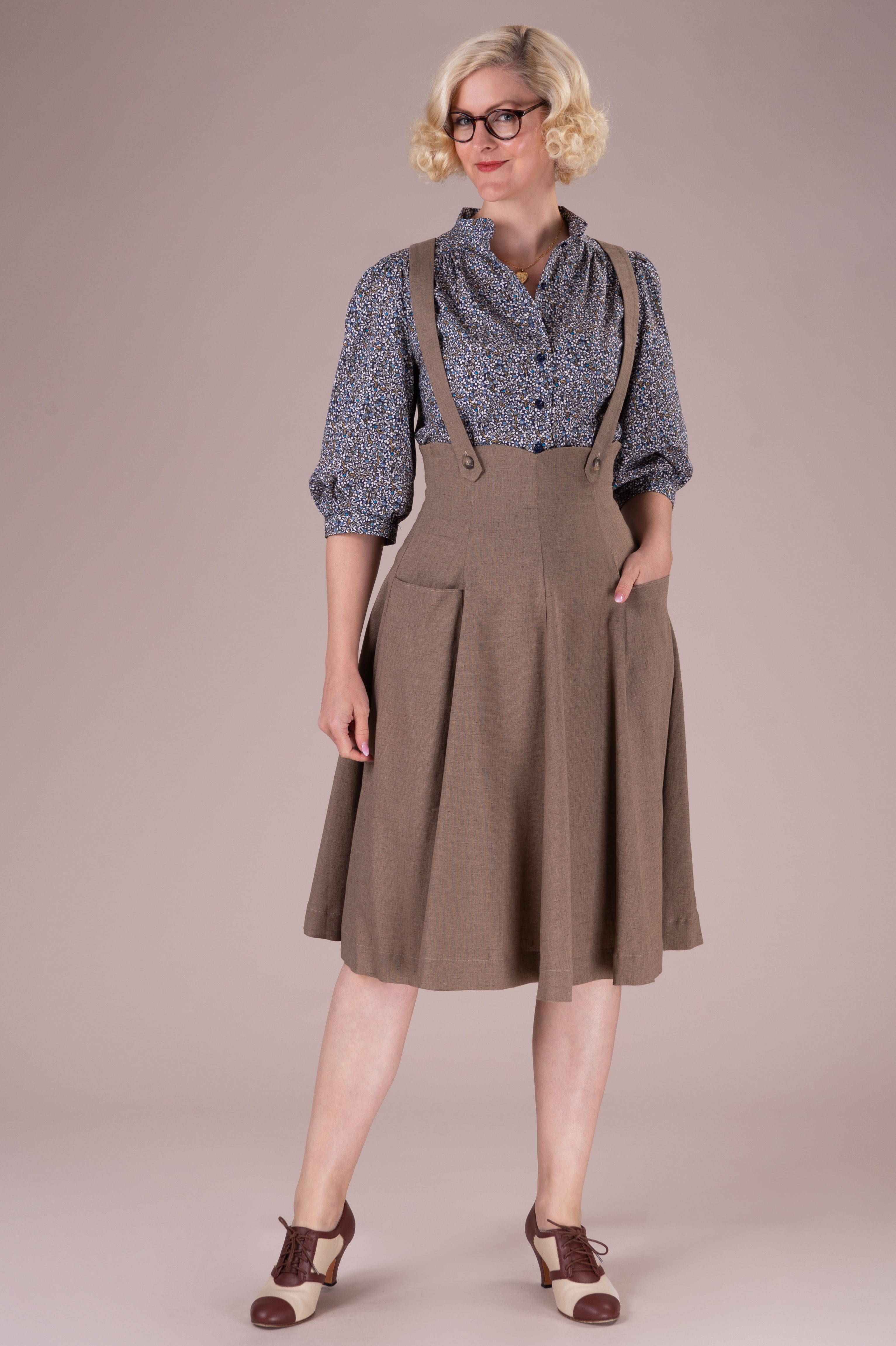 High waisted hotsell pinafore skirt