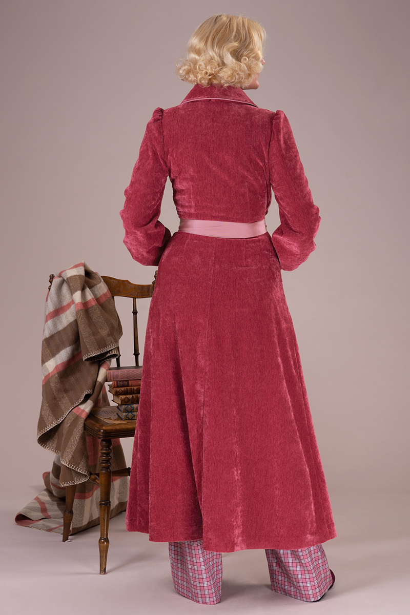 The Beautiful Boudoir Robe. Rosy velvet emmy design