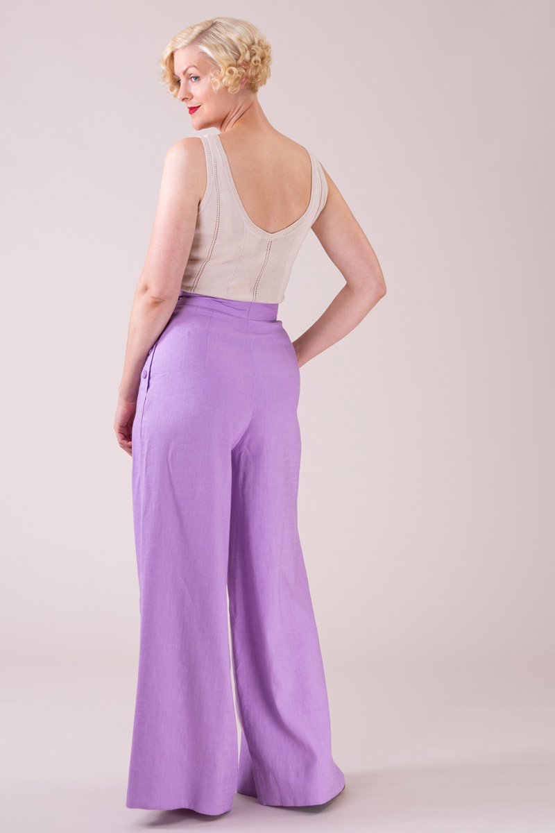 The playful palazzo pants. Lavender linen. - emmy design