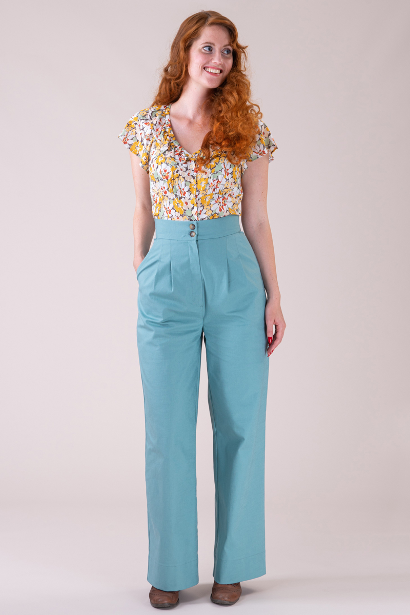 emmy design - The good old grandpa pants. Stormy blue cotton.