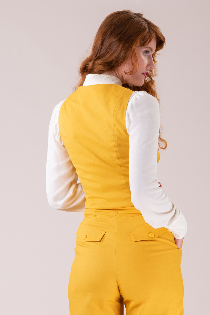 Womens hot sale yellow waistcoat