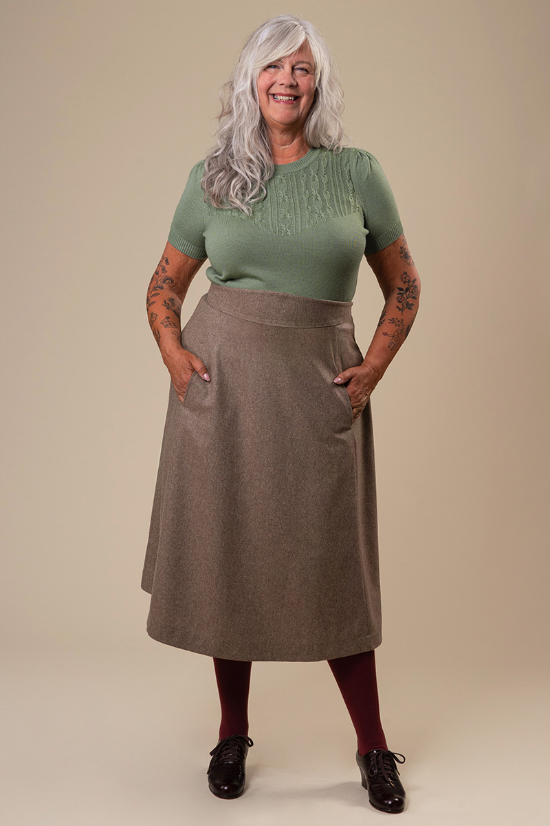 A Walk In The Park Skirt. Hazelnut twill emmy design