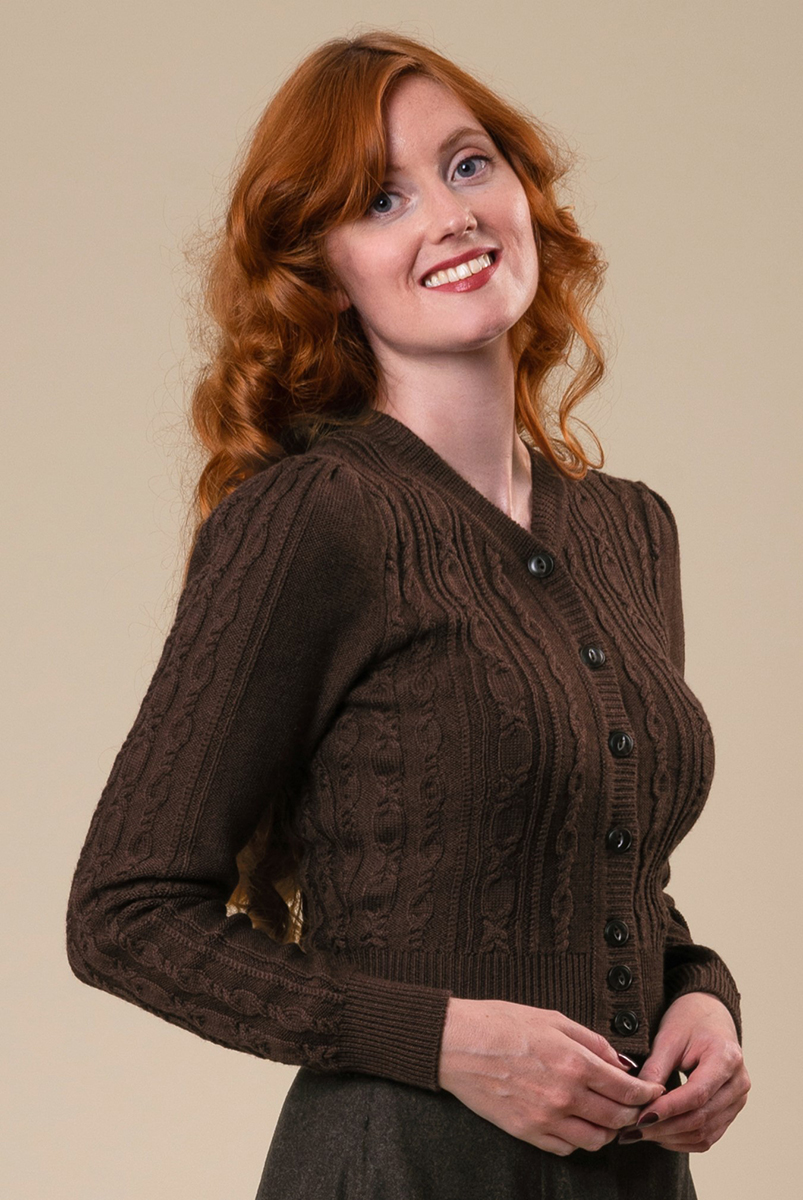 The Ice Skater Cardigan. Chocolate - emmy design