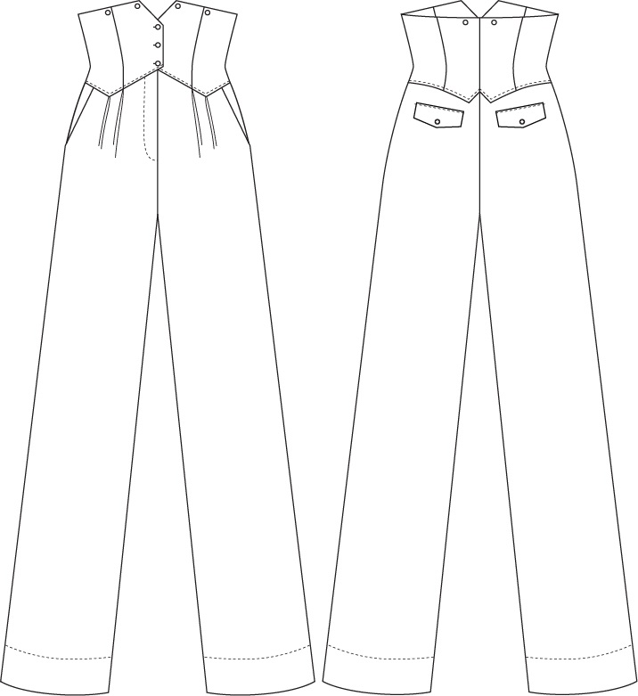 The miss fancy pants slacks. Navy salt & pepper - emmy design