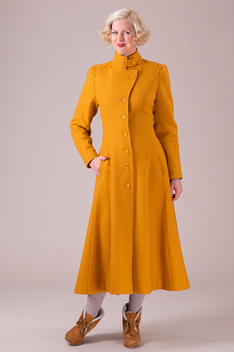 Wool yellow clearance coat