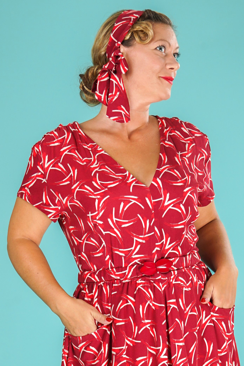 art deco print dress