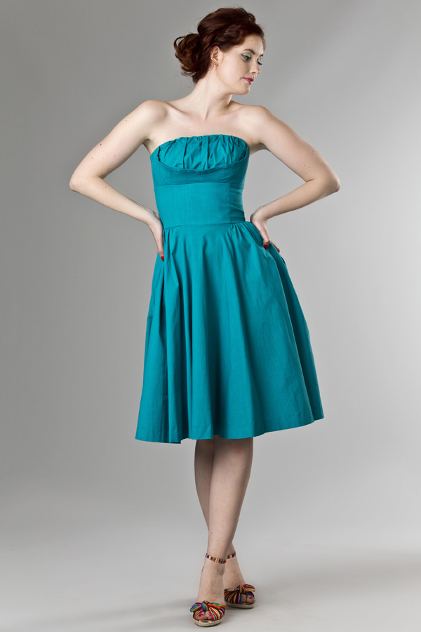 turquoise swing dress