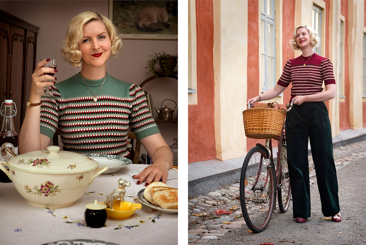 7_emmy design_AW23_vintage style cord pants_1930s_1940s_1970s_Accidentally Wes Anderson_Jojo Rabbit sweater_Rainbow sweater_wool knit short sleeve sweater-01