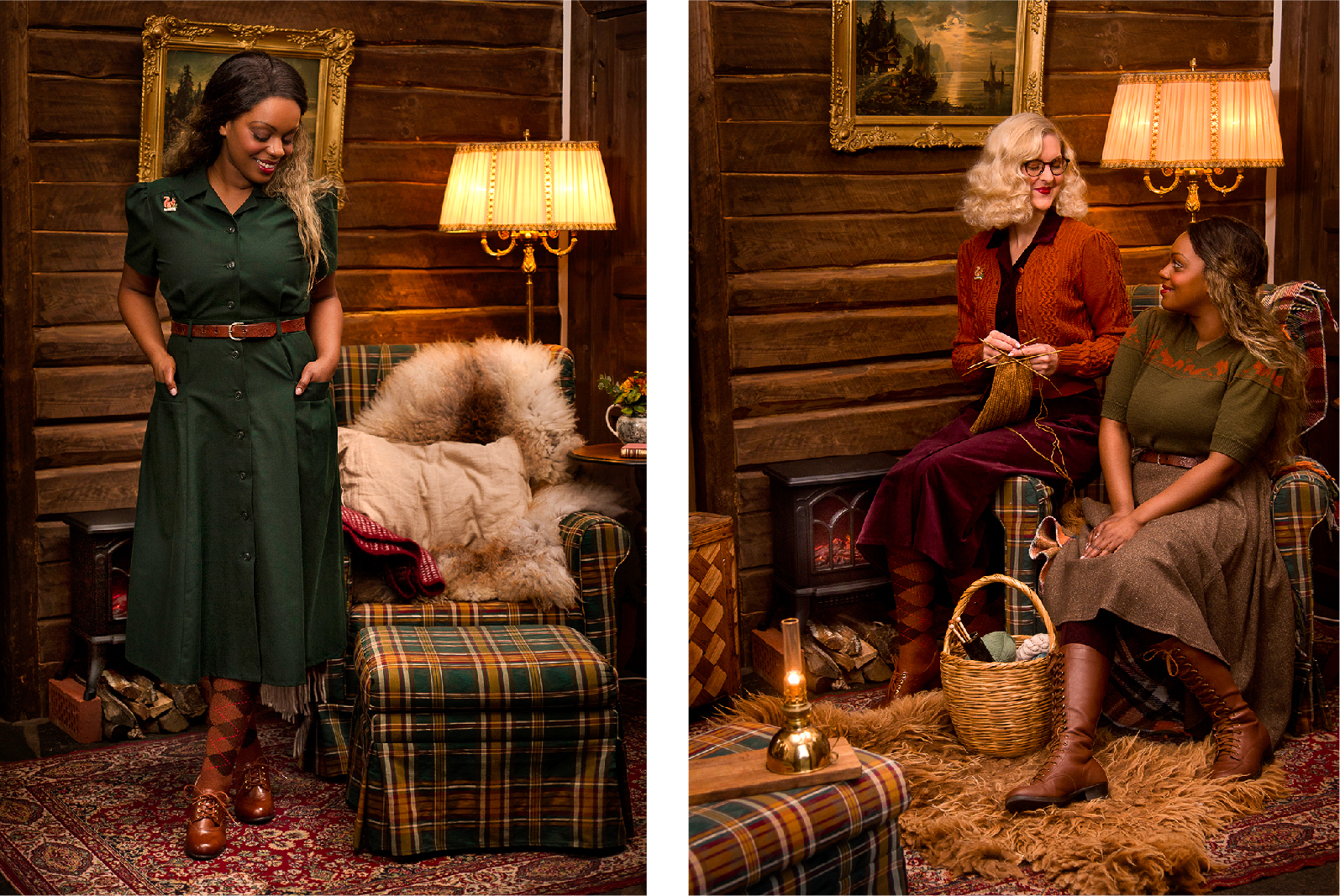 3_emmy design_AW24_Greetings from Snowy Sweden_Vintage style_1940s_Cosy_Wool_Knitwear_Cardigan_Dress