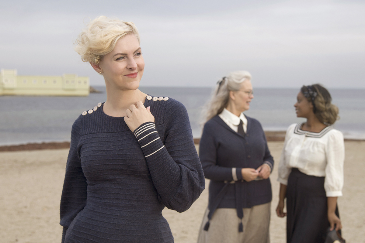 4_emmy design_Edwardian beach wear_Skagen painting_1930s wool knit top_linen_Vintage sailor style