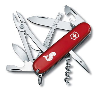 Pocket knife Angler, fish/red
