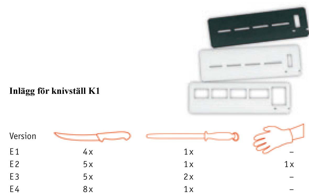Knivställ K1 litet, rfr - 2