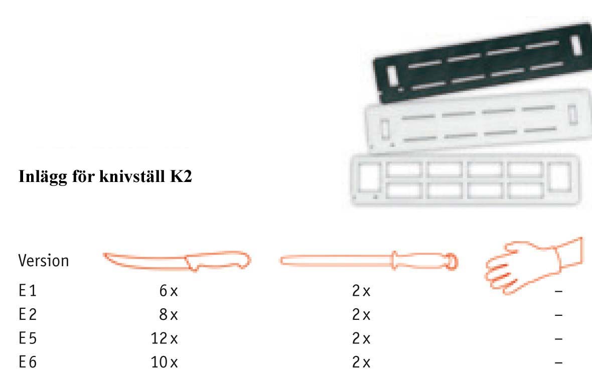 Knivställ K2 stort, rfr - 2