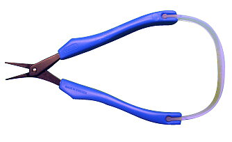 Electronics pliers, springy/steel/BLUE