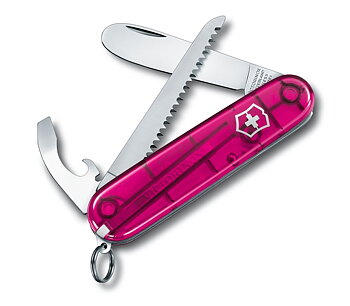 Pocket knife My First Victorinox 84 mm, pink transparent