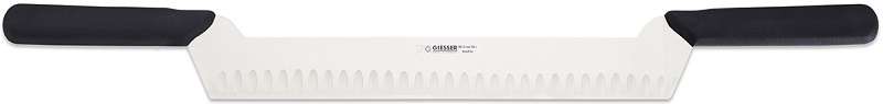 Cheese knife Giesser 2 handles/scalloped edge, 30 cm