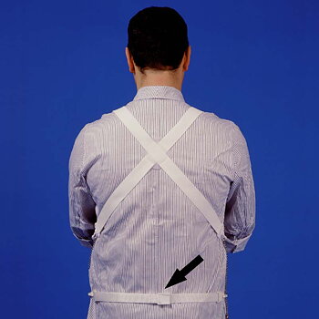Back strap with plastic hook for chainmesh