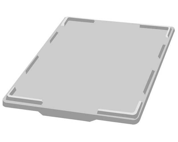 Lid for crate TS 60x40, white plastic