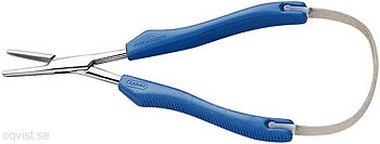 Salmon pliers, springy/stainless/BLUE