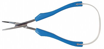 Salmon pliers, springy/stainless/BLUE