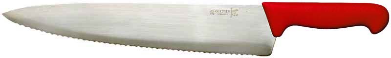Chefs knife Giesser 8455W Serrated, 31 cm / RED