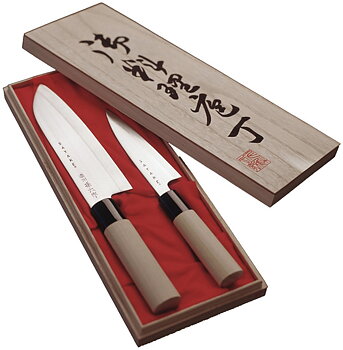 Knife Set Houcho, Santoku + Petty