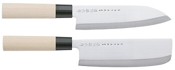 Knife Set Houcho, Santoku + Nakiri