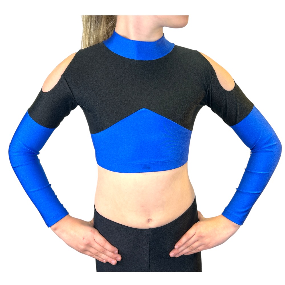 Showstore - Discotop med axelhål och v-skärning i lycra