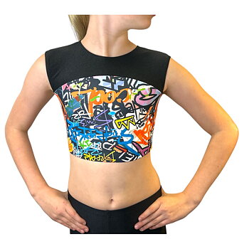 Showstore - Discotop Two-tone med GraFitti mönster  