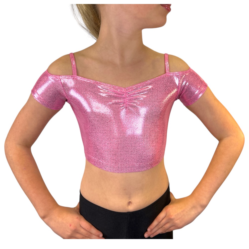 Showstore - Discotop Singoallamodell i metallic lycra 