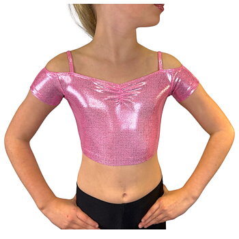 Showstore - Discotop Singoallamodell i metallic lycra 