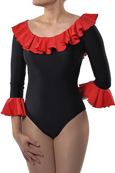Showstrore - Adult - Flamenco dräkt med volang i lycra
