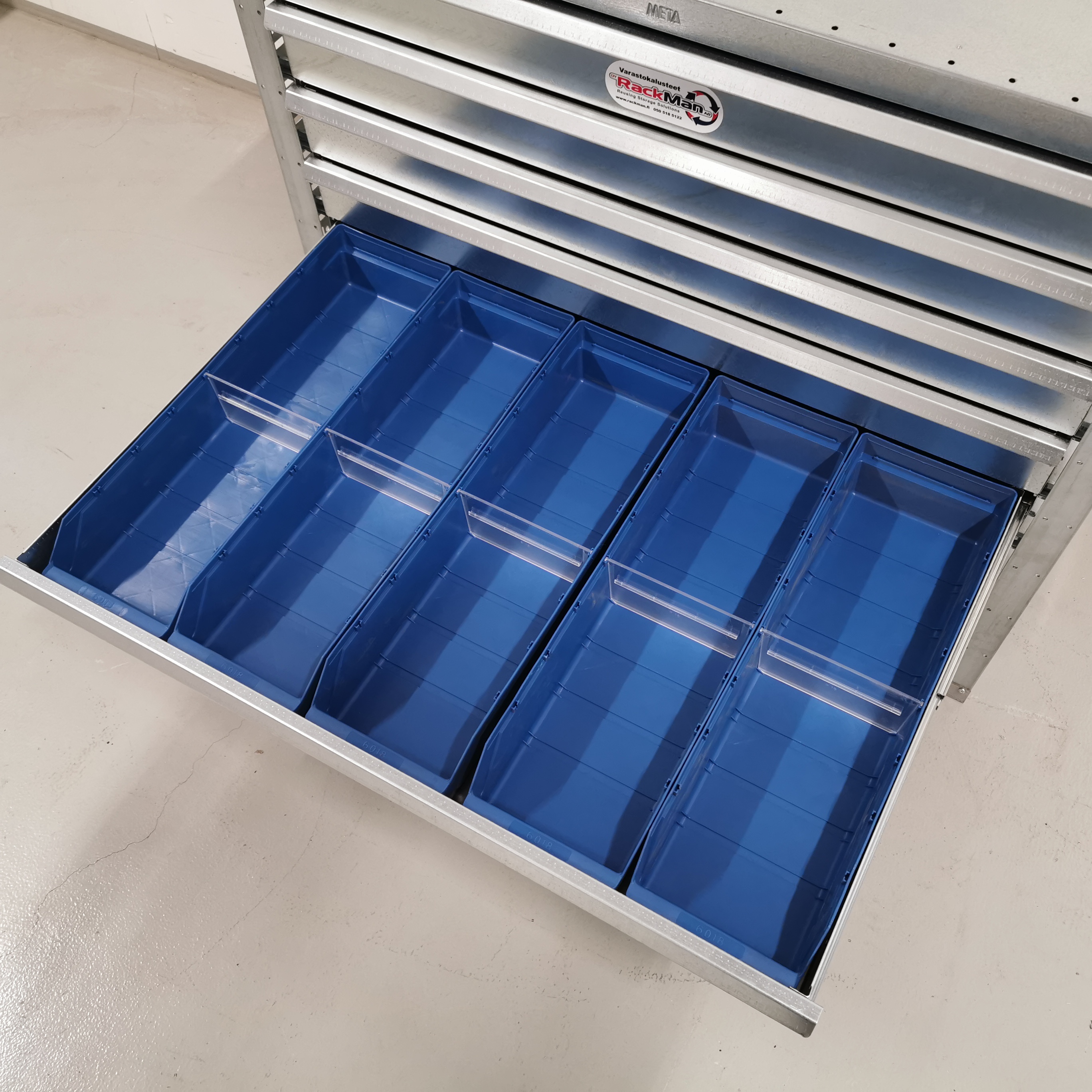KJK-Meta Arbetsstation 6-fack med plastlådor 600x1050x900mm - 5
