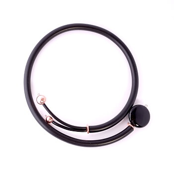 Necklace Veronica rubber rosegiold Hematite black onyx