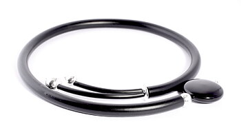 Halsband Veronica gummi silver Hematit svart Onyx