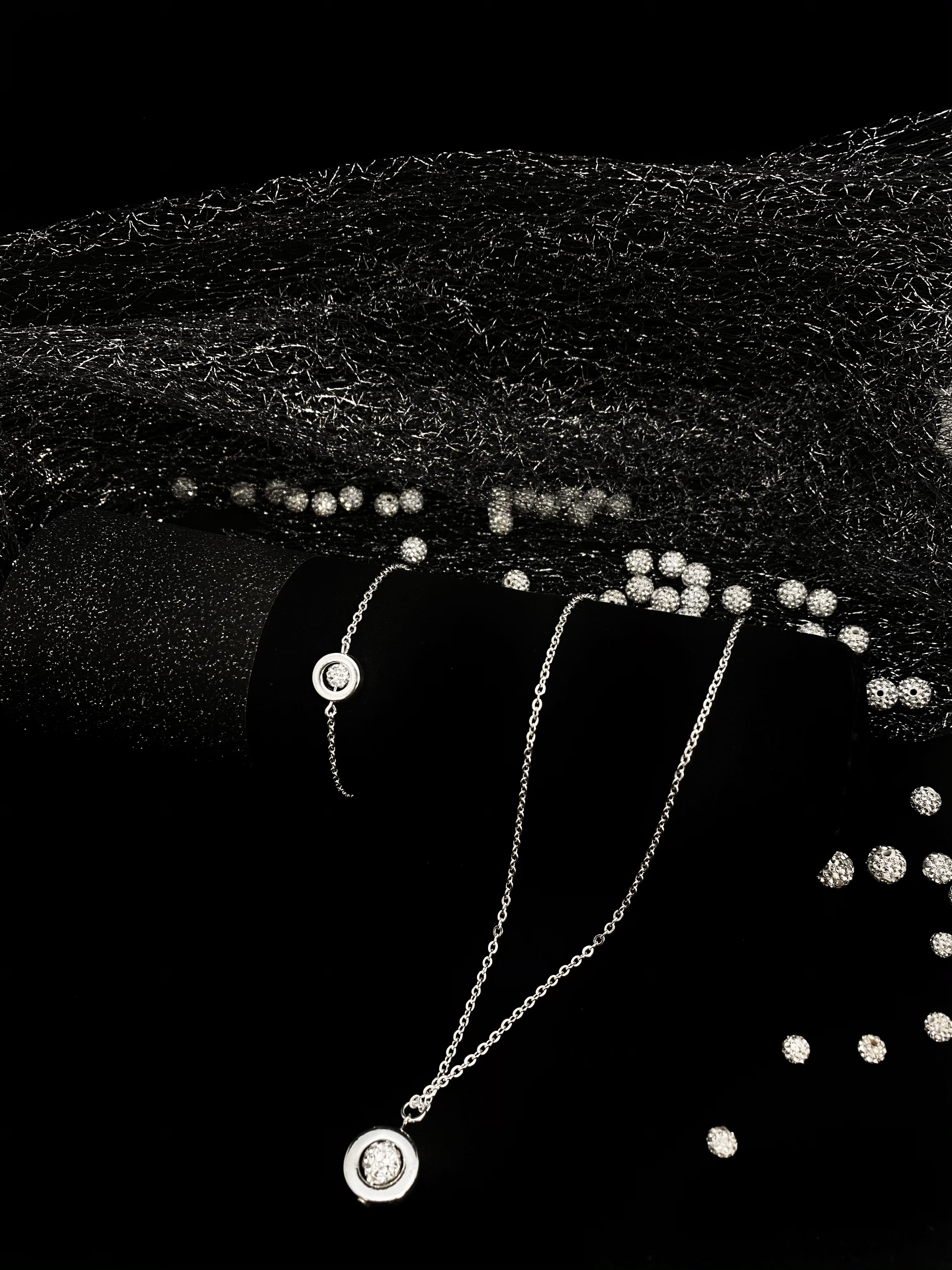Silver Set Swarovski Crystals