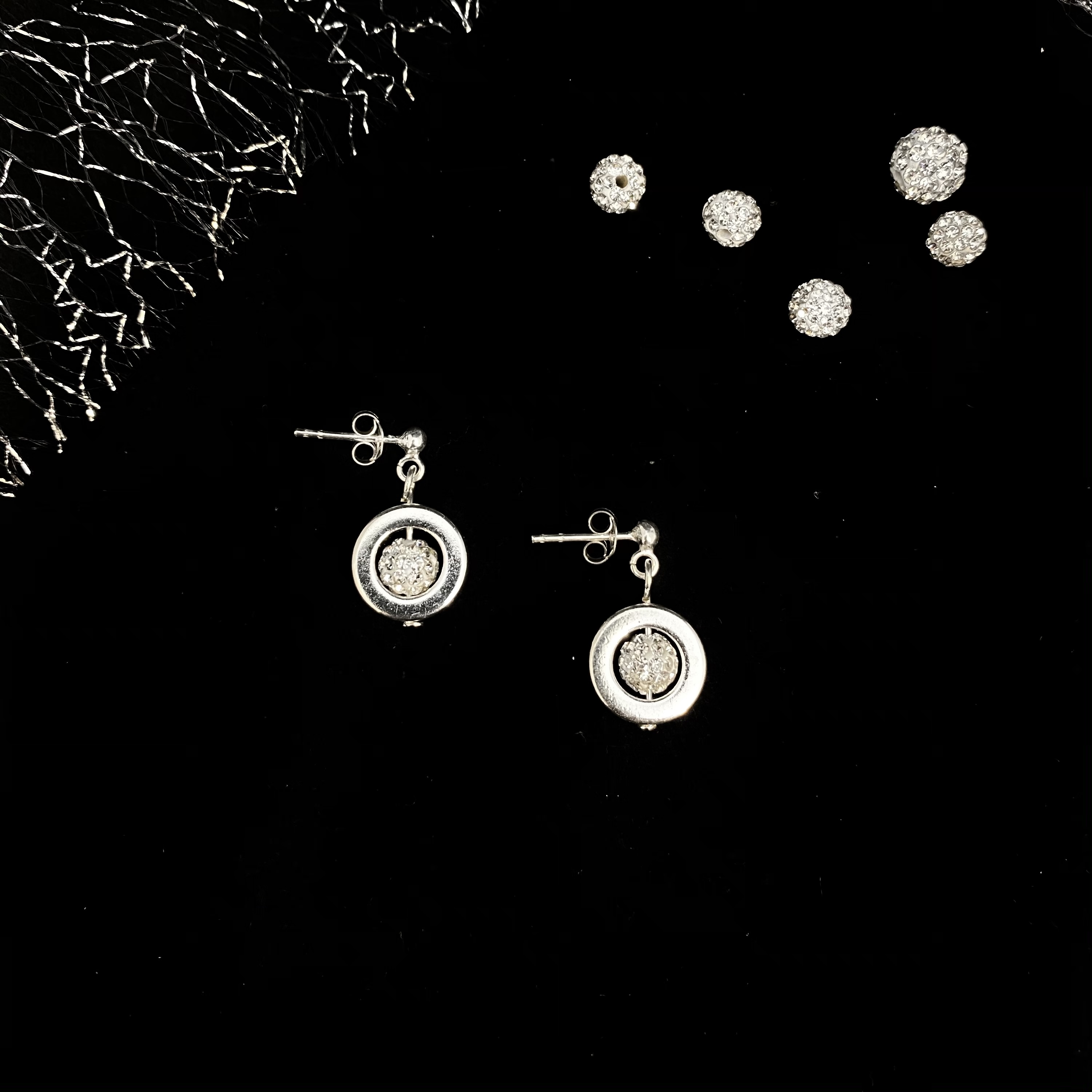 Silver Set Swarovski Crystals - 4
