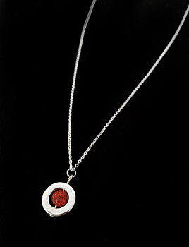 Rött Halsband Silver & Swarovski Kristall