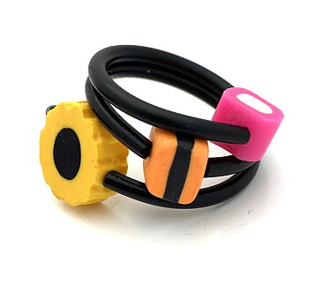 Ring English candy Yellow pink