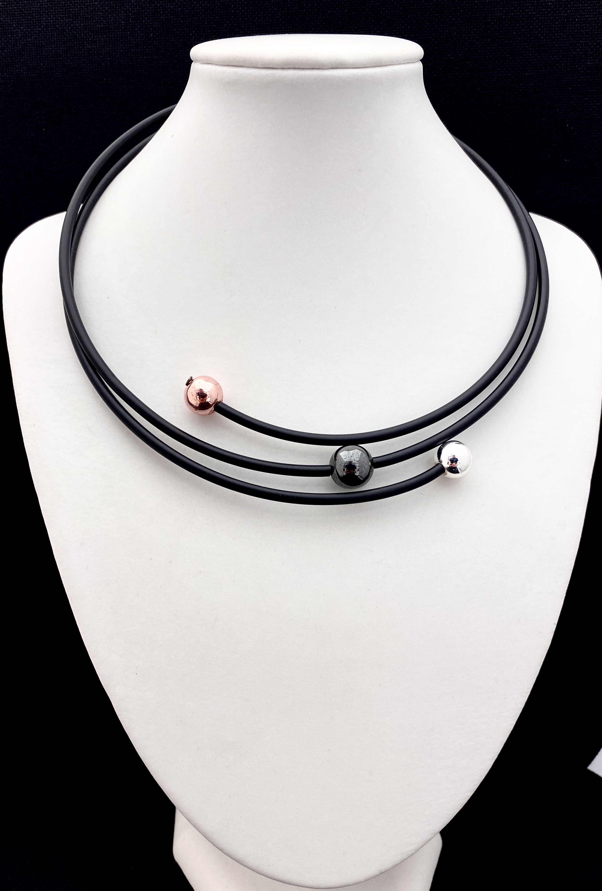 Mimmi Necklace Roségold Hematite silver - 2