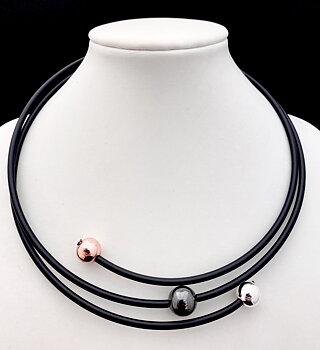Mimmi Necklace Roségold Hematite silver